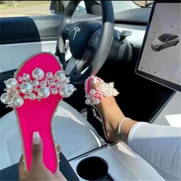 sandals 2021 pearl slippers women summer fashion bling female candy color beach diamond flat shoes outdoor, Black
sandals 2021 pearl slippers women summer fashion bling female candy color beach diamond flat shoes outdoor, Black