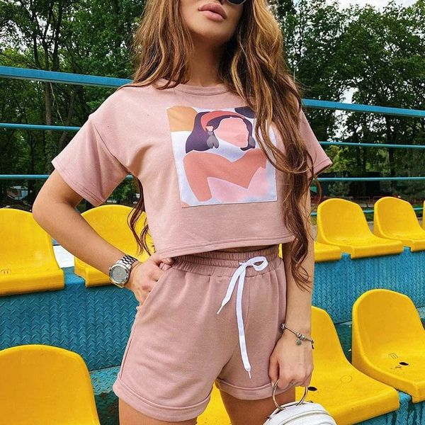 2021 new fashion cartoon print short t shirt 2 piece sets womens outfits casual home shorts suits 2l0x, Black;white
2021 new fashion cartoon print short t shirt 2 piece sets womens outfits casual home shorts suits 2l0x, Black;white