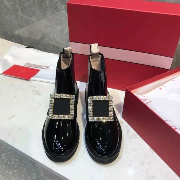 official website 70% off outlet diamond square buckles british style martin boots chelsea short thin new patent leather, Black
official website 70% off outlet diamond square buckles british style martin boots chelsea short thin new patent leather, Black