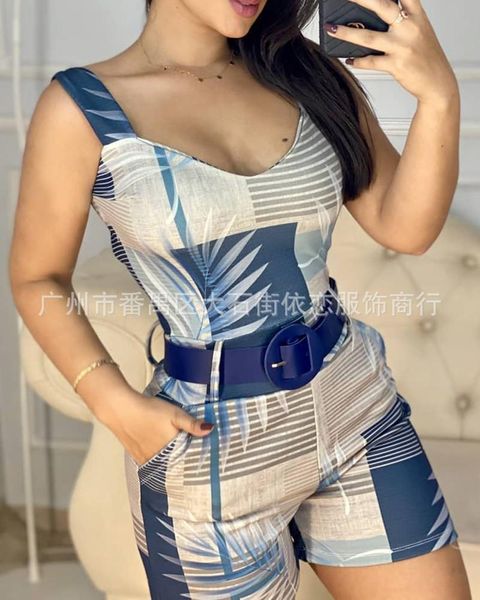 women's tracksuits 2021 summer suspenders geometric print tight shorts jumpsuit, Gray
women's tracksuits 2021 summer suspenders geometric print tight shorts jumpsuit, Gray