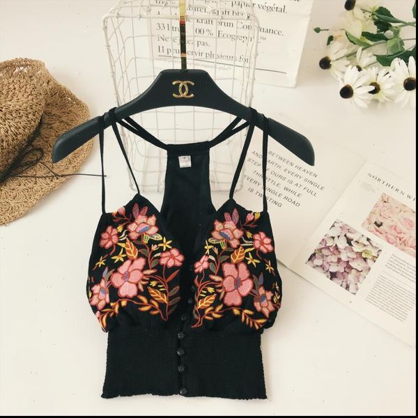 bohemian national style women tank camis embroidery flowers v neck open back corset high waist short sling crop women, White
bohemian national style women tank camis embroidery flowers v neck open back corset high waist short sling crop women, White