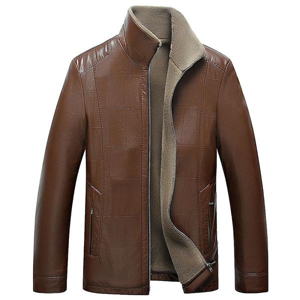men's fur & faux 2021 winter style checked leather coat one male casual jacket thick plus velvet, Black
men's fur & faux 2021 winter style checked leather coat one male casual jacket thick plus velvet, Black