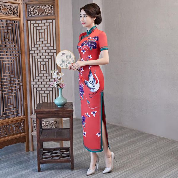 ethnic clothing classical women satin print cheongsam skirt daily banquet straight qipao spring show long chinese style dress, Red
ethnic clothing classical women satin print cheongsam skirt daily banquet straight qipao spring show long chinese style dress, Red