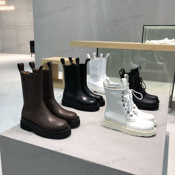 quality womens designer chaelsea boots leather autumn winter sponge cake bottom lug cowhide heightened women's high boot black white b
quality womens designer chaelsea boots leather autumn winter sponge cake bottom lug cowhide heightened women's high boot black white b