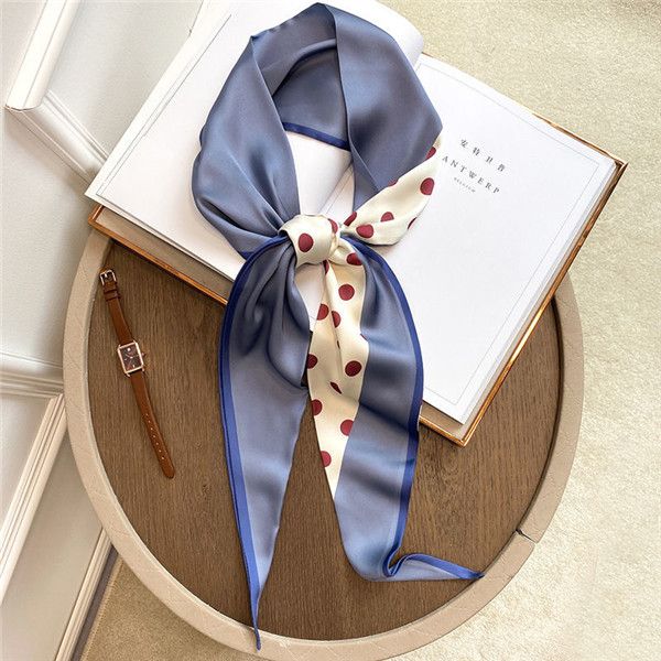 original spring and autumn new thin narrow strip small silk scarf hair belt dual streamer shirt scarf, Blue;gray
original spring and autumn new thin narrow strip small silk scarf hair belt dual streamer shirt scarf, Blue;gray