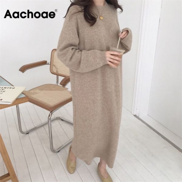aachoae women autumn loose long dresses solid o neck knitted sweater dress female long sleeve casual dress robe femme 201029, Black;gray
aachoae women autumn loose long dresses solid o neck knitted sweater dress female long sleeve casual dress robe femme 201029, Black;gray