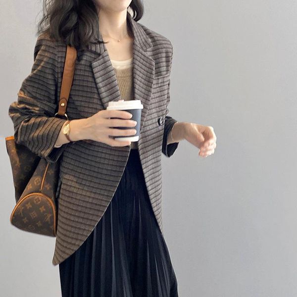 women's suits & blazers hxjjp notched collar plaid women blazer single button autumn jacket 2021 casual pockets female coat ol, White;black
women's suits & blazers hxjjp notched collar plaid women blazer single button autumn jacket 2021 casual pockets female coat ol, White;black