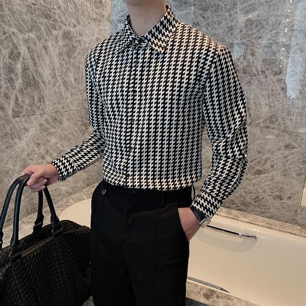 men's dress shirts 2021 ins tide brand loose design shirt fashion striped plaid drape casual men, White;black
men's dress shirts 2021 ins tide brand loose design shirt fashion striped plaid drape casual men, White;black