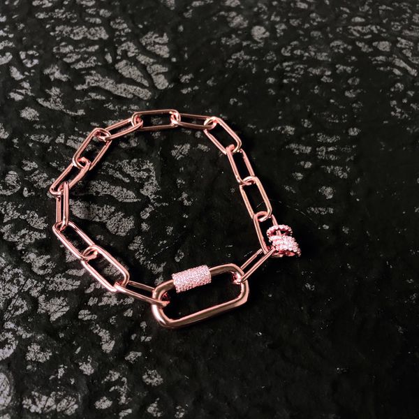 s925 sterling silver square rose gold lock chain clasp bracelet with simple and cool personality luxury brand monaco jewelry gift for girlfr, Black
s925 sterling silver square rose gold lock chain clasp bracelet with simple and cool personality luxury brand monaco jewelry gift for girlfr, Black
