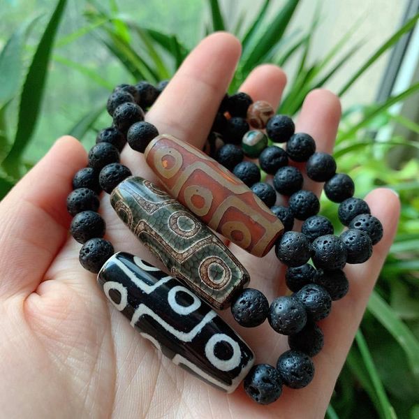 charm bracelets retro healing black lava natural tibetan dzi agates bracelet 40mm buddha nine-eyed agat three eyed round ball strand, Golden;silver
charm bracelets retro healing black lava natural tibetan dzi agates bracelet 40mm buddha nine-eyed agat three eyed round ball strand, Golden;silver