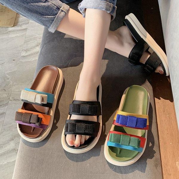 slippers summer flip-flops fashion outwear beach holiday muffin open-toe versatile ladies, Black
slippers summer flip-flops fashion outwear beach holiday muffin open-toe versatile ladies, Black