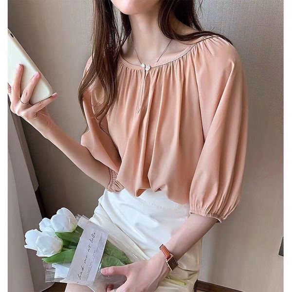 women's blouses & shirts houthion blouse fashion summer solid color comfortable v-neck sleeve korean puff lady blusas, White
women's blouses & shirts houthion blouse fashion summer solid color comfortable v-neck sleeve korean puff lady blusas, White