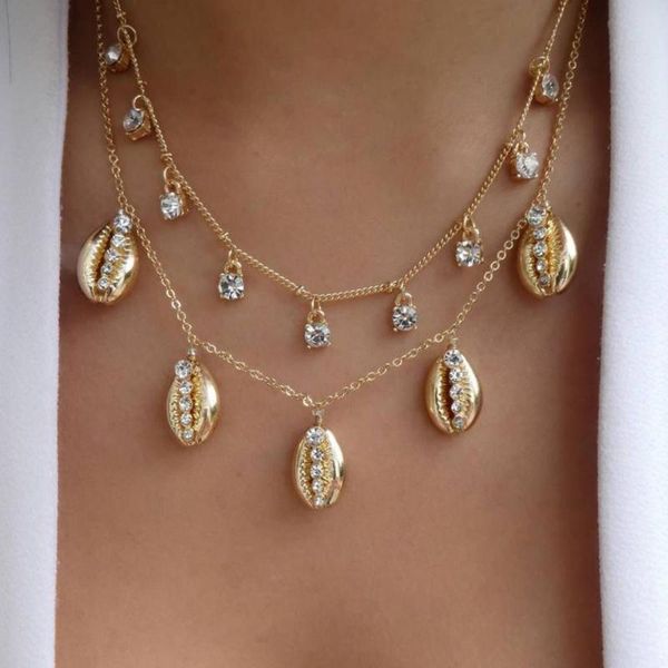 pendant necklaces 2 pcs/set bohemian women crystal shell tassel clavicle chain multilayer gold necklace set fashion jewelry, Silver
pendant necklaces 2 pcs/set bohemian women crystal shell tassel clavicle chain multilayer gold necklace set fashion jewelry, Silver