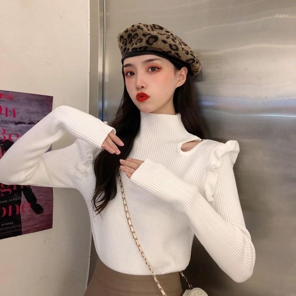 women's sweaters fall 2021 women sweet style korean clothes turtleneck sweater hollow out fashion brand spring autumn pullovers ladies, White;black
women's sweaters fall 2021 women sweet style korean clothes turtleneck sweater hollow out fashion brand spring autumn pullovers ladies, White;black