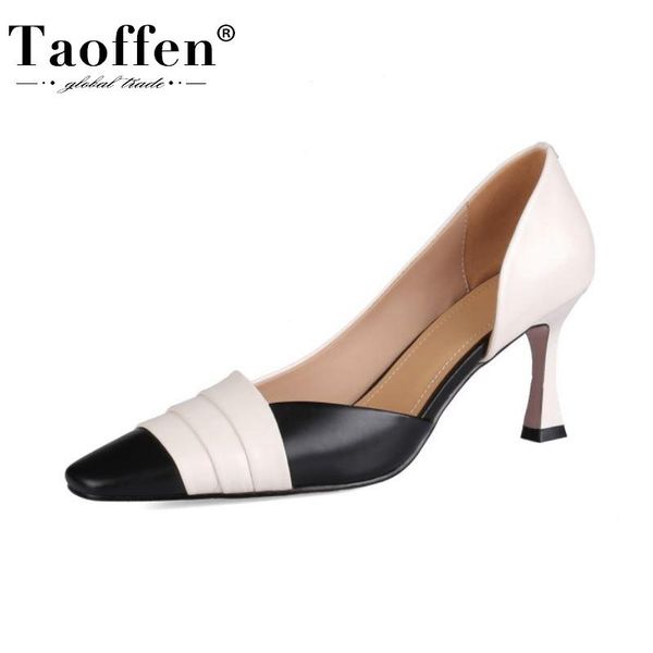taoffen new women high heel shoes cow leather mix color pumps women fashion ladies shoes footwear size 34-39, Black
taoffen new women high heel shoes cow leather mix color pumps women fashion ladies shoes footwear size 34-39, Black