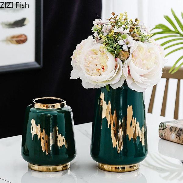 vases modern ceramic gilded living room table flower arrangement decoration dark green large caliber vase home
vases modern ceramic gilded living room table flower arrangement decoration dark green large caliber vase home