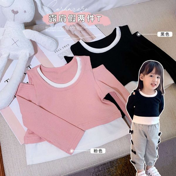 girls' 2021 spring off shoulder fake two t-shirt children's super foreign trend long sleeve casual bottom coat, Blue
girls' 2021 spring off shoulder fake two t-shirt children's super foreign trend long sleeve casual bottom coat, Blue
