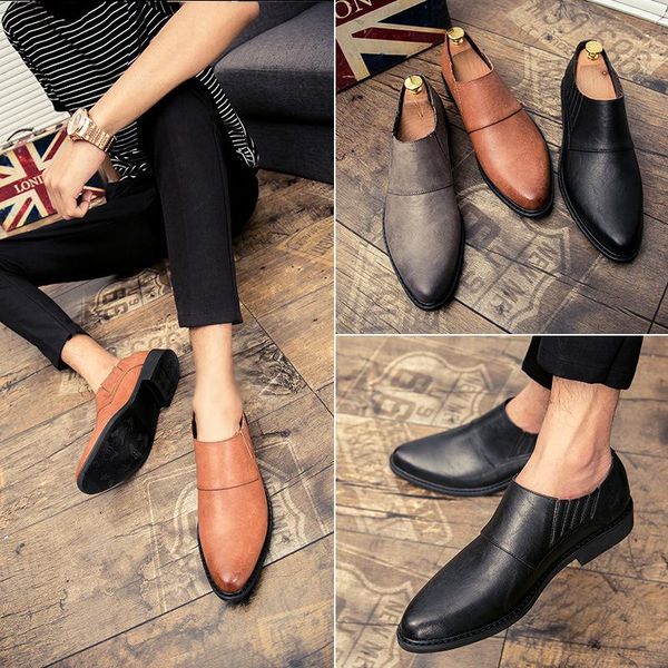 dress shoes four seasons fashion men's retro casual business simple foot suit, Black
dress shoes four seasons fashion men's retro casual business simple foot suit, Black