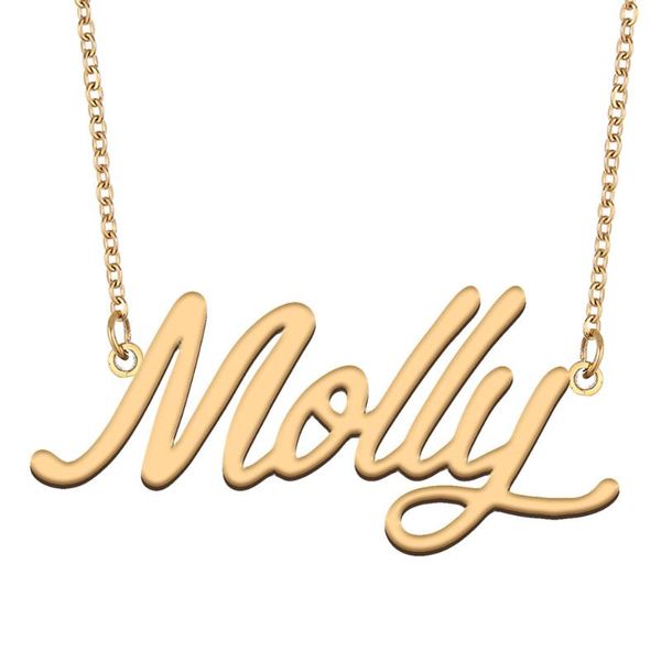pendant necklaces molly name necklace for women stainless steel jewelry 18k gold plated nameplate femme mother girlfriend gift, Silver
pendant necklaces molly name necklace for women stainless steel jewelry 18k gold plated nameplate femme mother girlfriend gift, Silver