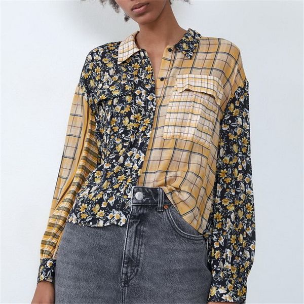 2021 new spring and autumn blouse vogue print stitch small floral pattern personality ladies fe0d, Black
2021 new spring and autumn blouse vogue print stitch small floral pattern personality ladies fe0d, Black