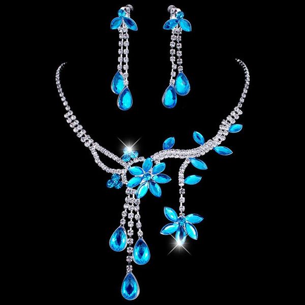 earrings & necklace 1 set fashion wedding bridal flower leaf crystal drop jewelry, Silver
earrings & necklace 1 set fashion wedding bridal flower leaf crystal drop jewelry, Silver