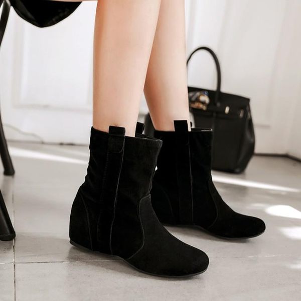 boots big size 1 simple slim boots, round-head sanded casual short women's shoes, Black
boots big size 1 simple slim boots, round-head sanded casual short women's shoes, Black