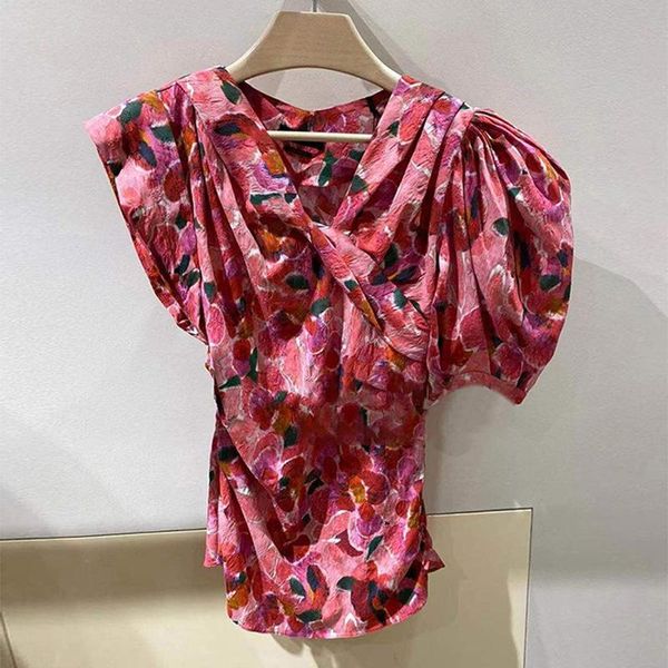 women's blouses & shirts 2021 summer irregular ladies blouse casual loose women print fashion elegant female t829, White
women's blouses & shirts 2021 summer irregular ladies blouse casual loose women print fashion elegant female t829, White