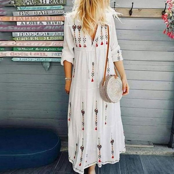 casual dresses maternity dress bohemian summer 2021 v-neck tie 7-point sleeves printed loose large size seaside vacation beach, Black;gray
casual dresses maternity dress bohemian summer 2021 v-neck tie 7-point sleeves printed loose large size seaside vacation beach, Black;gray