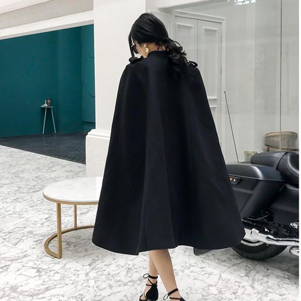 women's wool & blends 2021winter long cloak jacket women double breasted military streetwear, Black
women's wool & blends 2021winter long cloak jacket women double breasted military streetwear, Black