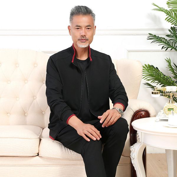 2020 spring autumn new 70 cotton sports men's cardigan st collar two piece leisure suit for middle-aged and old people, Gray
2020 spring autumn new 70 cotton sports men's cardigan st collar two piece leisure suit for middle-aged and old people, Gray
