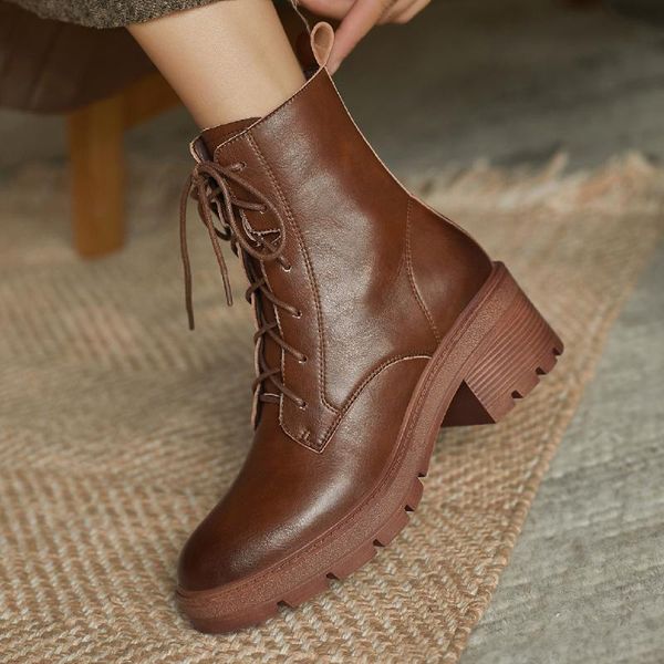 boots women's genuine leather chunky heel round toe lace-up autumn motorcycle gradient color punk short ankle shoes women, Black
boots women's genuine leather chunky heel round toe lace-up autumn motorcycle gradient color punk short ankle shoes women, Black
