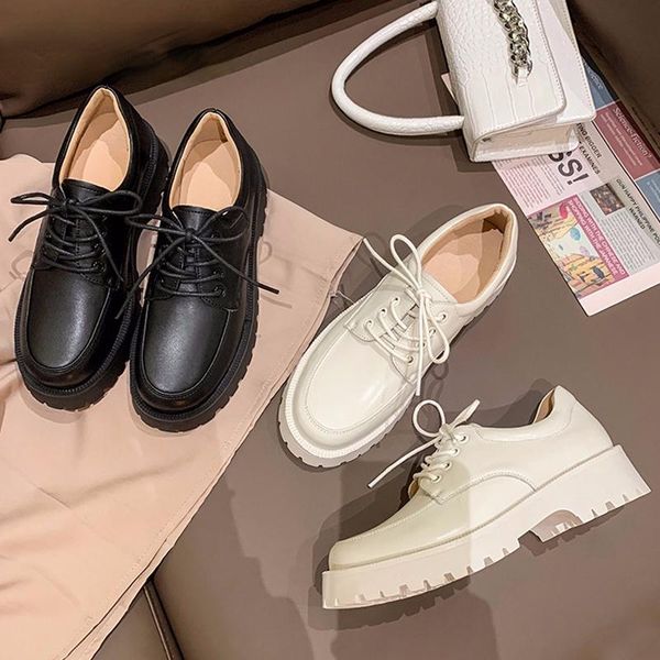 dress shoes 2021 women genuine leather spring autumn british style white women's loafers round toe casual platform, Black
dress shoes 2021 women genuine leather spring autumn british style white women's loafers round toe casual platform, Black