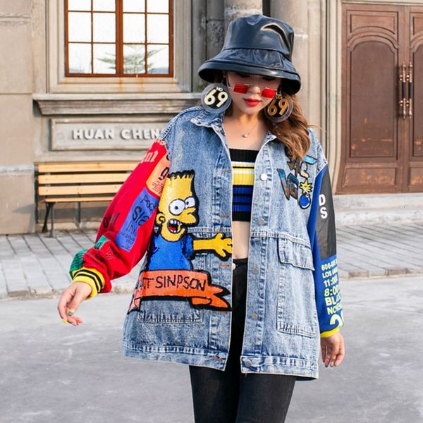 women's jackets the trendy autumn jean jacket of cartoons sequined sequins long sleeve print the cartoon animated loose coat streetwear, Black;brown
women's jackets the trendy autumn jean jacket of cartoons sequined sequins long sleeve print the cartoon animated loose coat streetwear, Black;brown