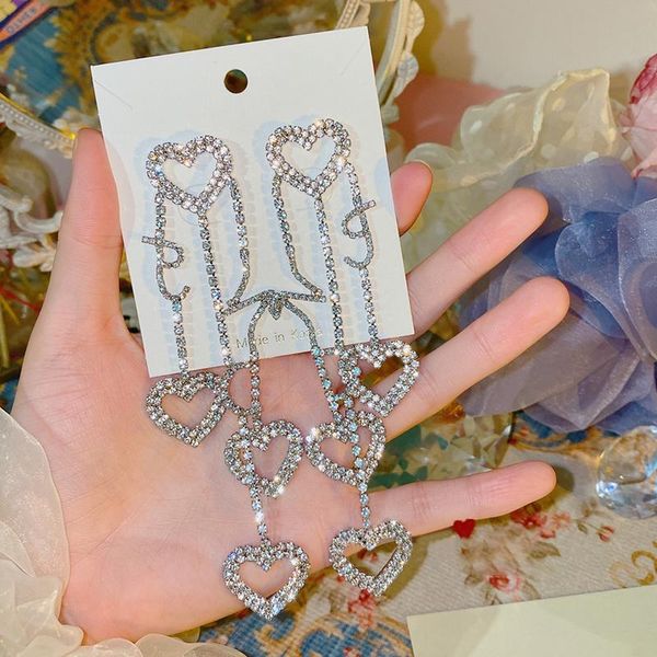 dangle & chandelier mengjiqiao korean elegant rhinetstone hollow heart long drop earrings for women girls luxury gold color pendientes jewel, Silver
dangle & chandelier mengjiqiao korean elegant rhinetstone hollow heart long drop earrings for women girls luxury gold color pendientes jewel, Silver