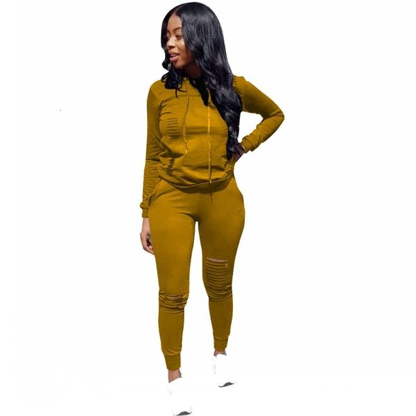 hole ripped hoodies 2 piece together for women full sleeve pullovers and suit jogging pants fashion solid tracksuit xddu, Gray
hole ripped hoodies 2 piece together for women full sleeve pullovers and suit jogging pants fashion solid tracksuit xddu, Gray