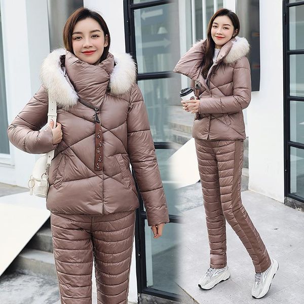 2021 promotion hooded full winter new women's suit thick warm fur collar zipper coat and cotton pants fashion 2-piece set, White
2021 promotion hooded full winter new women's suit thick warm fur collar zipper coat and cotton pants fashion 2-piece set, White