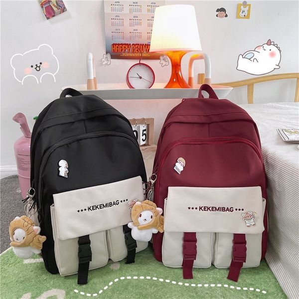 fashion nylon women's backpack contrast color university school bags for girls large-capacity waterproof travel
fashion nylon women's backpack contrast color university school bags for girls large-capacity waterproof travel