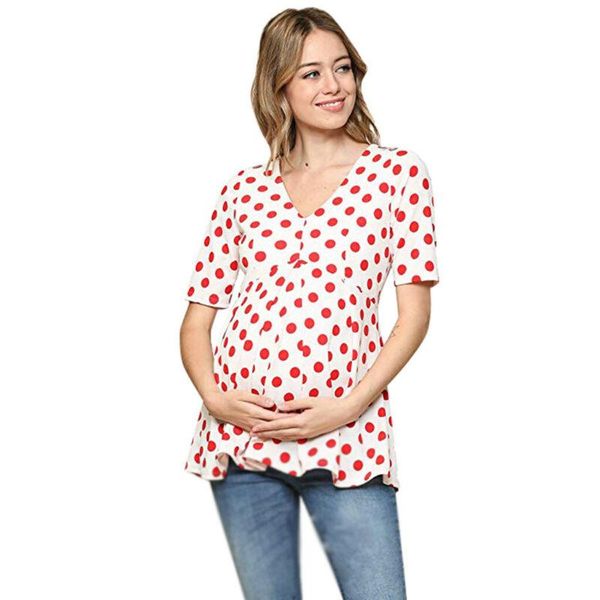 maternity & tees polka dot tunic women tee shirt ruffles plus size pregnancy blouse womens clothing, White
maternity & tees polka dot tunic women tee shirt ruffles plus size pregnancy blouse womens clothing, White
