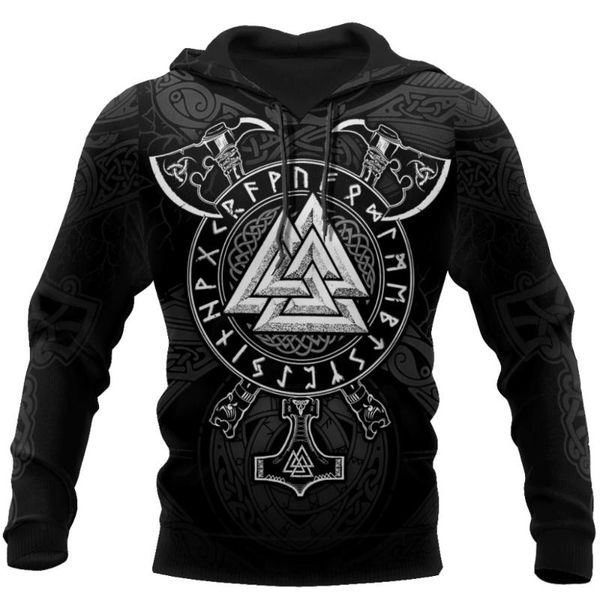 men's hoodies & sweatshirts viking symbols tattoo 3d printed men harajuku fashion hooded sweatshirt autumn casual hoodie sudadera hom, Black 
men's hoodies & sweatshirts viking symbols tattoo 3d printed men harajuku fashion hooded sweatshirt autumn casual hoodie sudadera hom, Black