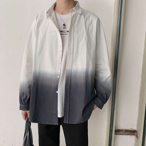 spring and autumn super fire color change men's korean loose versatile student handsome casual shirt trend, White;black
spring and autumn super fire color change men's korean loose versatile student handsome casual shirt trend, White;black