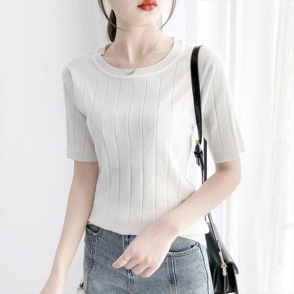 render ice silk round womens sweaters collar short sleeve shirt thin five points in loose woman, White;black
render ice silk round womens sweaters collar short sleeve shirt thin five points in loose woman, White;black
