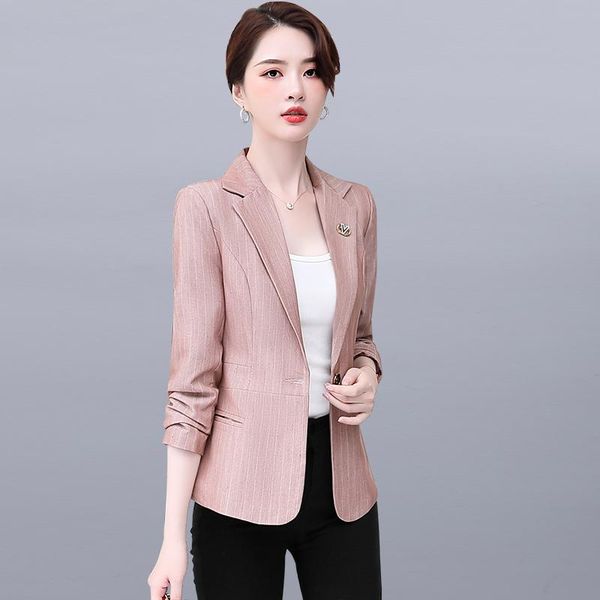 women's jackets women fashion office wear single button anorak coat vintage long sleeve pockets female outerwear chic business striped, Black;brown
women's jackets women fashion office wear single button anorak coat vintage long sleeve pockets female outerwear chic business striped, Black;brown