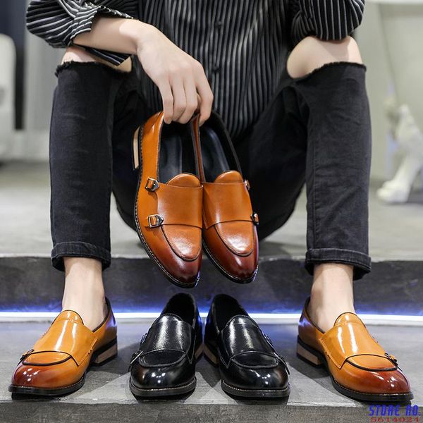 dress shoes italian style spring autumn men oxfords slip-on casual buckle formal leather loafers man wedding high quality, Black
dress shoes italian style spring autumn men oxfords slip-on casual buckle formal leather loafers man wedding high quality, Black