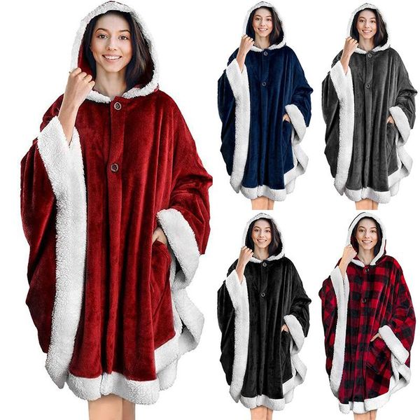 angel wrap hooded blanket sherpa lining poncho blanket wrap with warm fleece sherpa plush soft wearable throw cape ll@17, Blue;gray
angel wrap hooded blanket sherpa lining poncho blanket wrap with warm fleece sherpa plush soft wearable throw cape ll@17, Blue;gray