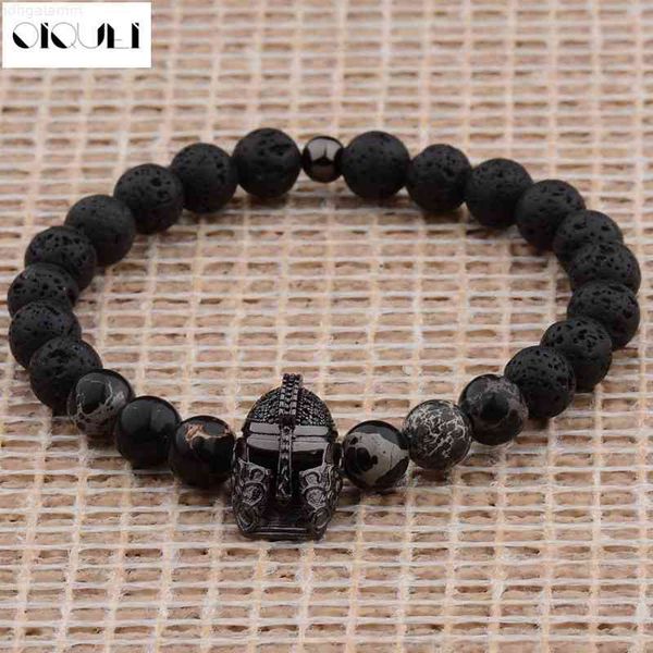 oiquei fashion diy luxury spartan helmet cubic zircornia 8mm lava stone beads charm bracelets pulseiras para as mulheres, Red;brown
oiquei fashion diy luxury spartan helmet cubic zircornia 8mm lava stone beads charm bracelets pulseiras para as mulheres, Red;brown