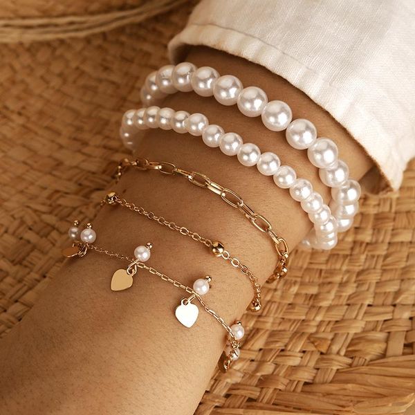bangle 5pcs/set fashion pearl stone bracelets for women boho gold heart tassel alloy metal adjustable jewelry gift 14910, Black
bangle 5pcs/set fashion pearl stone bracelets for women boho gold heart tassel alloy metal adjustable jewelry gift 14910, Black