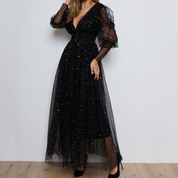fashion women casual mesh long maxi dress v-neck puff sleeve yarn pleated formal dress ladies elegant black #3, Black;gray
fashion women casual mesh long maxi dress v-neck puff sleeve yarn pleated formal dress ladies elegant black #3, Black;gray