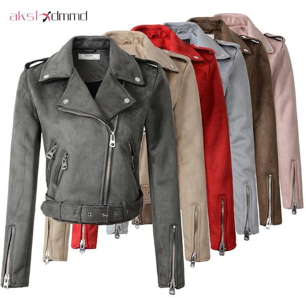 women's leather & faux akslxdmmd 2021 arrival women autumn winter suede jackets lady fashion matte motorcycle coat biker outwear yr084, Black
women's leather & faux akslxdmmd 2021 arrival women autumn winter suede jackets lady fashion matte motorcycle coat biker outwear yr084, Black