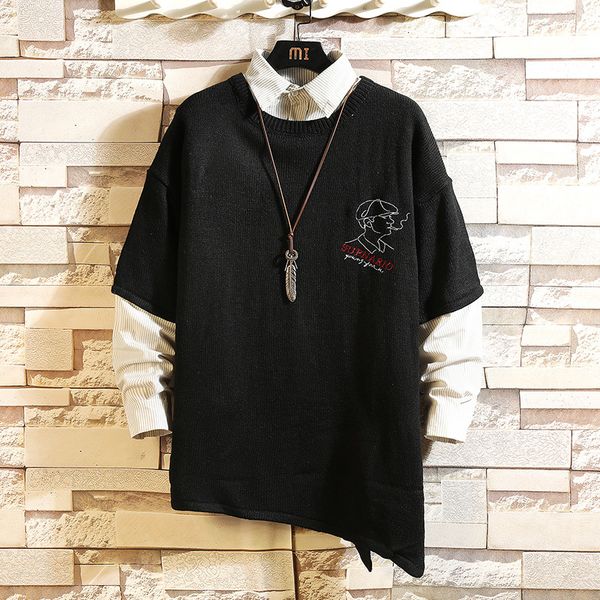 2021 new sweaters men's black white long sleeves autumn winter knitted o-neck plus oversize 5xl 837d, White;black
2021 new sweaters men's black white long sleeves autumn winter knitted o-neck plus oversize 5xl 837d, White;black