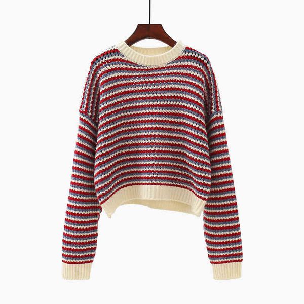 women's sweaters high waist short striped pullover knitted women's autumn and winter korean style loose outer wear student sweater, White;black
women's sweaters high waist short striped pullover knitted women's autumn and winter korean style loose outer wear student sweater, White;black